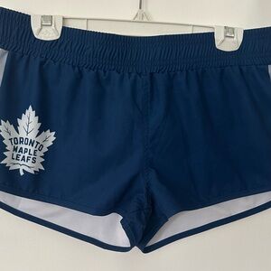 Toronto Maple Leafs Women's Athletic Shorts - Blue XL Sport Casual Workout